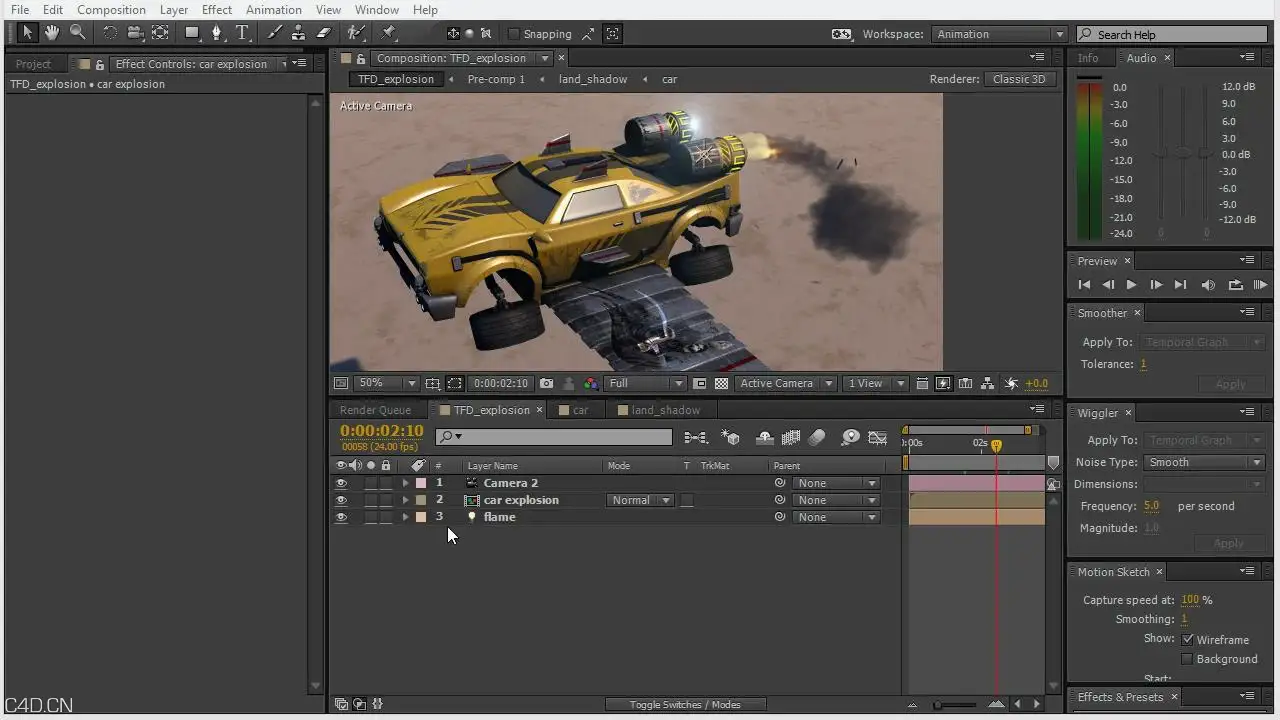 c4d导弹弹道冲击特效合成教程 - C4D之家 - 10. Setting up our render passes and import for After Effects_201581212126.JPG