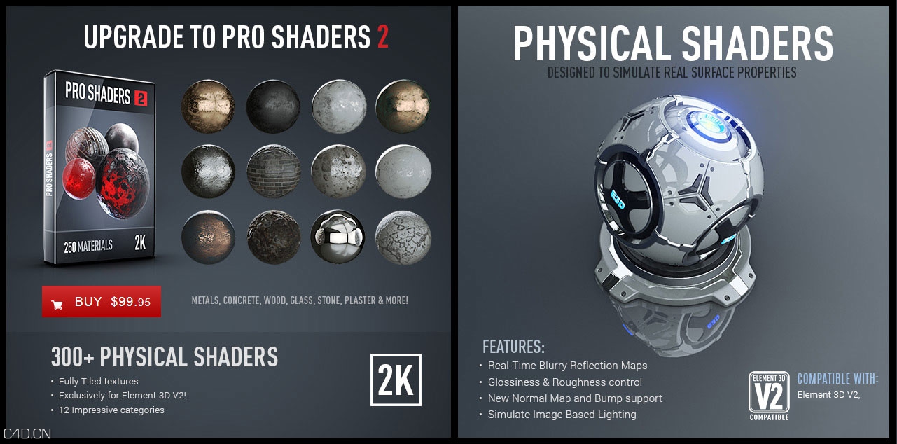 Element 3D V2 专业着色材质合集
