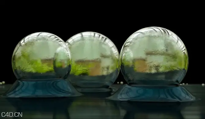 C4D玻璃球工程文件 Crater-Spheres