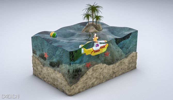 水族馆场景C4D模型 Aquarium