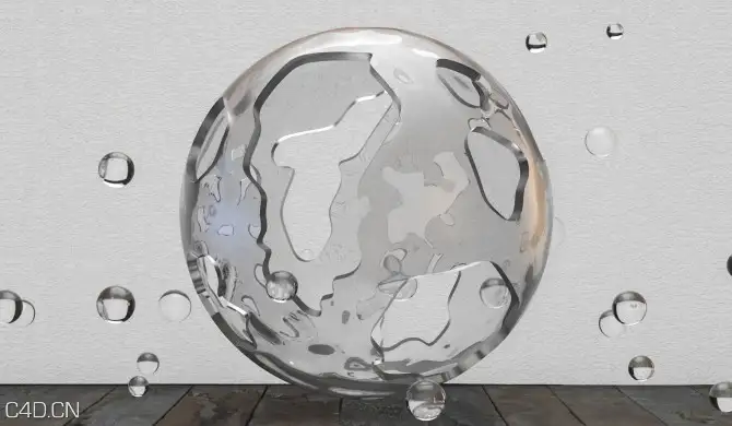 玻璃球弹跳动画C4D工程文件 Glaskugel