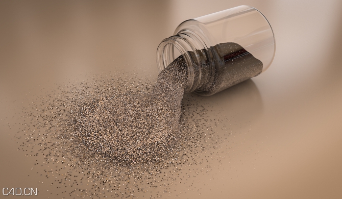玻璃瓶倒出在地下的沙子C4D模型 glitter - C4D之家 - glitter_new_011-670x390.jpg