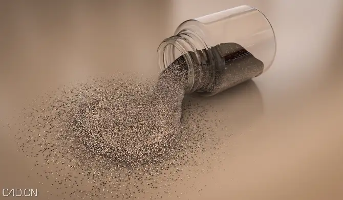 玻璃瓶倒出在地下的沙子C4D模型 glitter - C4D之家 - glitter_new_011-670x390.jpg