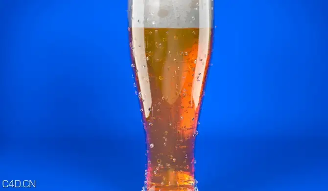 长满水珠的冰镇饮料C4D模型 Weizenbier