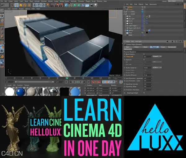 C4D教程：一天学会C4D R16全面入门基础教程 Cinema 4D In One Day
