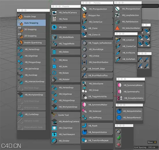 Win/Mac：C4D 快速建模工具脚本合集包 HB ModellingBundle 2.0.1