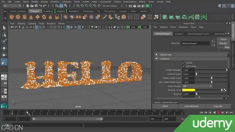 Maya粒子特效nParticles使用教程 Udemy – Introduction to nParticles in Maya 2016