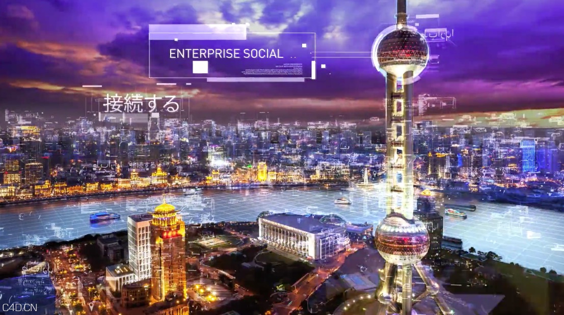 C4D现代城市建筑漫游制作实用进阶视频创意