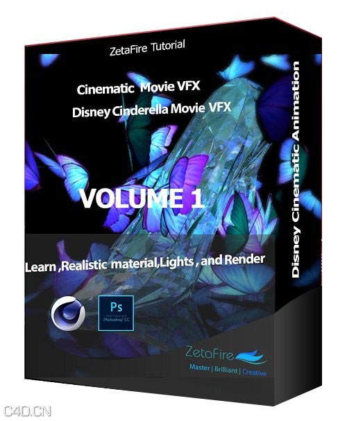 C4D电影特效教程-灰姑娘的水晶鞋和蝴蝶Cinema 4DTutorial VFX ZetaFire-Tutorial