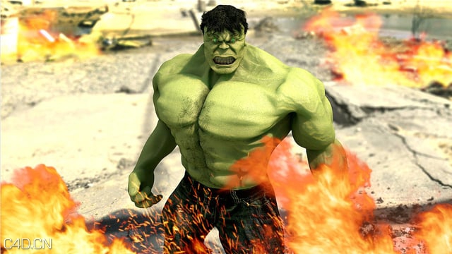 C4D电影绿巨人角色完整制作训练视频教程(无密码非人人素材）