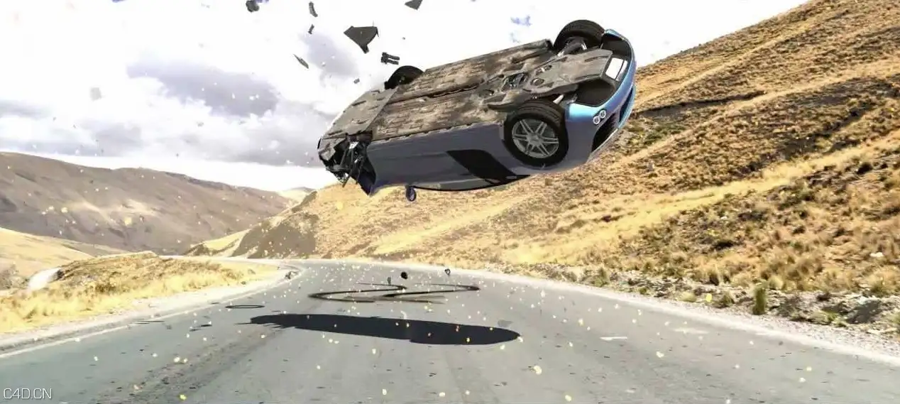 C4D汽车碰撞翻滚特效视频教程 Car Accident Slow Motion Dynamics - C4D之家 - cinema4d_ 2015-08-31 22.42.01.jpg