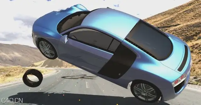 C4D汽车碰撞翻滚特效视频教程 Car Accident Slow Motion Dynamics - C4D之家 - final.JPG