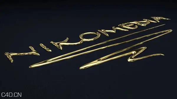金色液体流动文字特效C4D教程 Liquid Gold Cinema 4D Tutroial