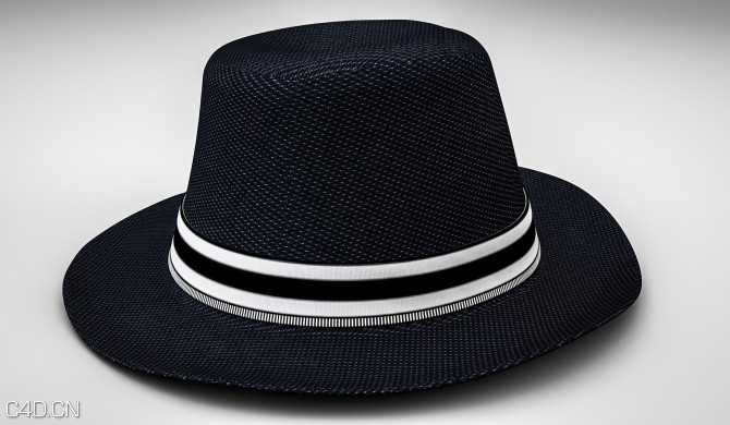 蓝色帽子C4D模型 Hat 3D model - C4D之家 - hut1-670x390.jpg