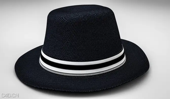 蓝色帽子C4D模型 Hat 3D model - C4D之家 - hut1-670x390.jpg