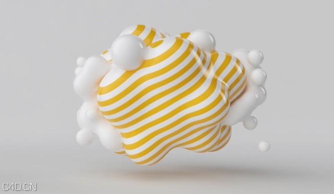 C4D融球动画工程文件 Financial ball animation C4D project file