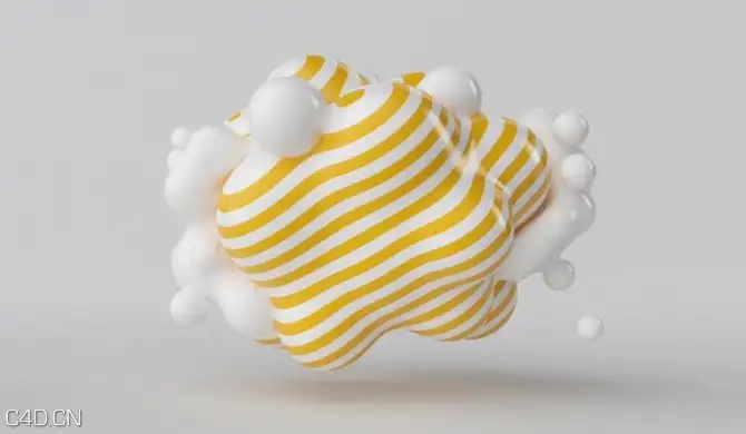 C4D融球动画工程文件 Financial ball animation C4D project file