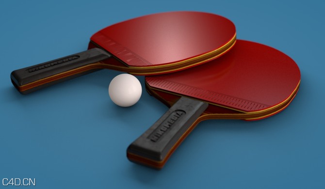 乒乓球/乒乓球拍C4D模型 PingPong 3d model - C4D之家 - Pingpong_download-670x390.jpg