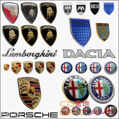 车标C4D模型 Emblems - C4D之家 - C4D-Emblems.jpg