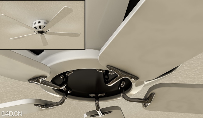 电扇、吊扇C4D模型 Electric fan/Ceiling fan 3D model
