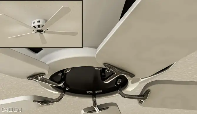 电扇、吊扇C4D模型 Electric fan/Ceiling fan 3D model