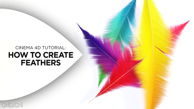 C4D制作七彩羽毛教程 How to Create Colorful Feathers in Cinema 4D