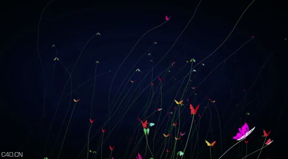 CINEMA4D 蝴蝶飞舞的中文视频教程