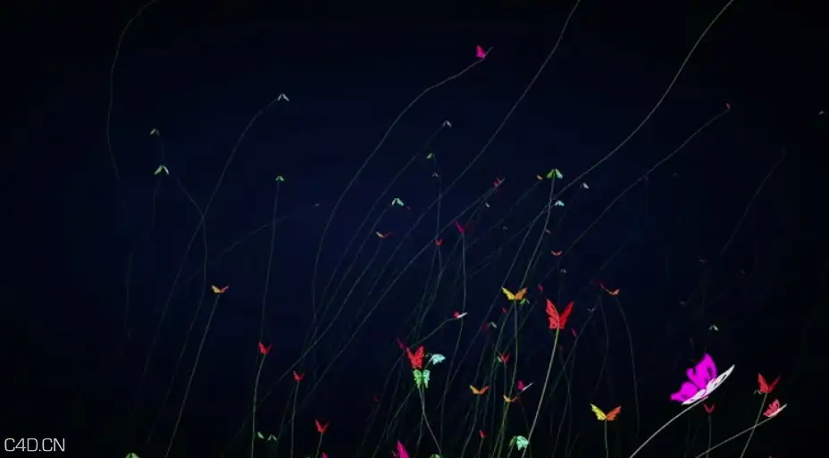 CINEMA4D 蝴蝶飞舞的中文视频教程