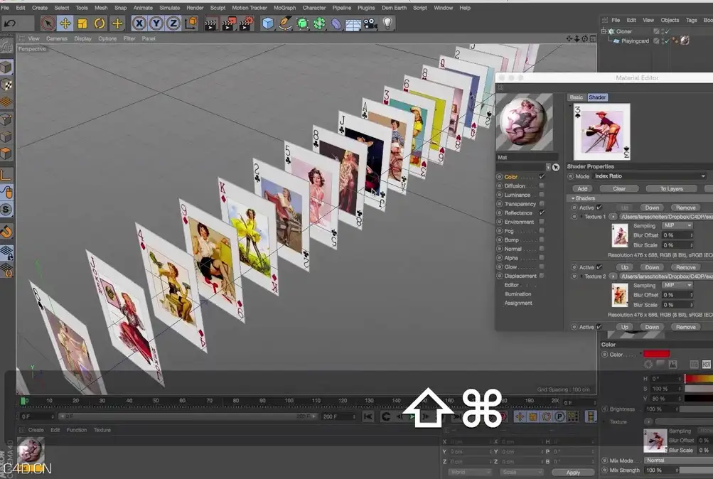 c4d材质球多重着色器教程 Creating a videowall with the MoGraph Multishader - C4D之家 - cinema4d_ 2015-09-10 21.37.12.jpg