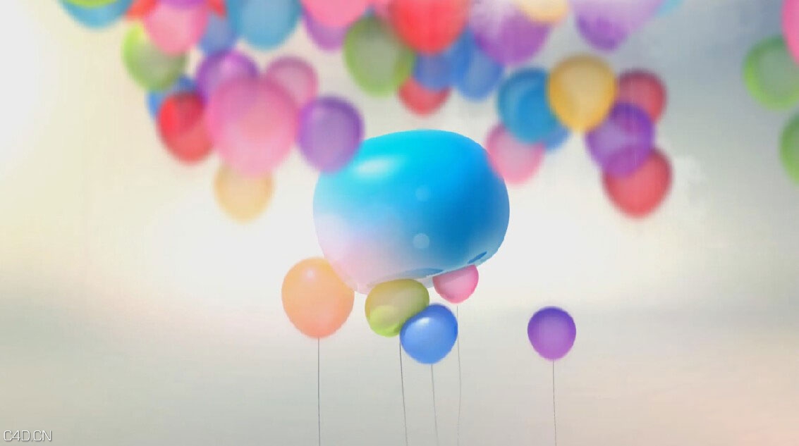 C4D中文栏包实例教程：腾讯视频片头汽球升起动画无声视频 - C4D之家 - 143816poy553y43yos4yc4.jpg
