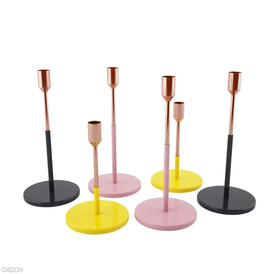 铜烛台C4D模型 Copper Candle Holders by Jansen+Co