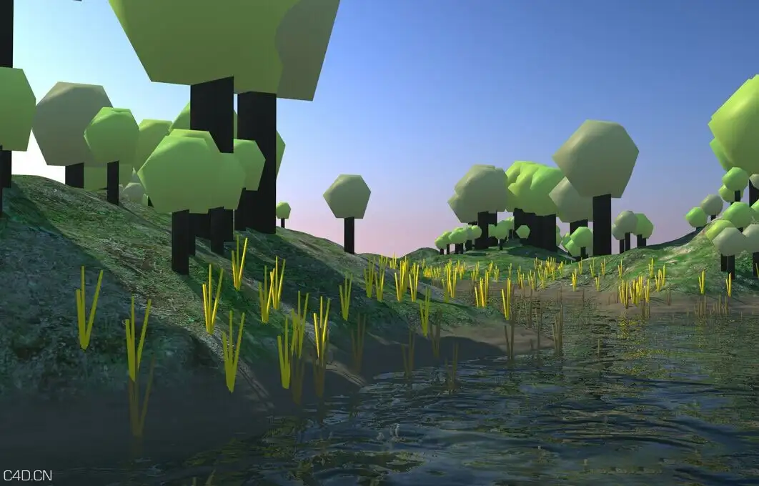 C4D低面模植物生长动画工程文件 C4D low surface mold plant growth animation - C4D之家 - 134549agwqde222fjzk2we.jpg