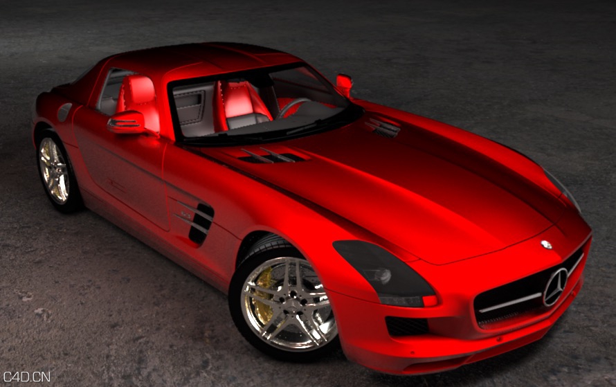 豪车模型：红色奔驰轿车C4D模型 Red Mercedes - C4D之家 - cinema4d_ 2015-09-12 01.43.41.jpg