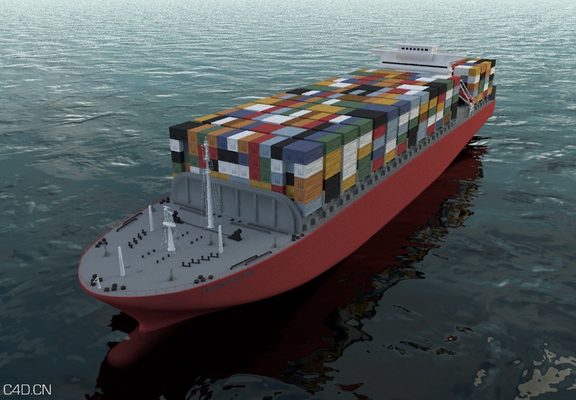 集装箱货轮C4D模型Container ship model