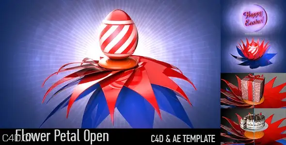 C4D/AE模板：圣诞节莲花绽放出彩蛋/礼物/蛋糕动画工程文件 - C4D之家 - Preview.jpg
