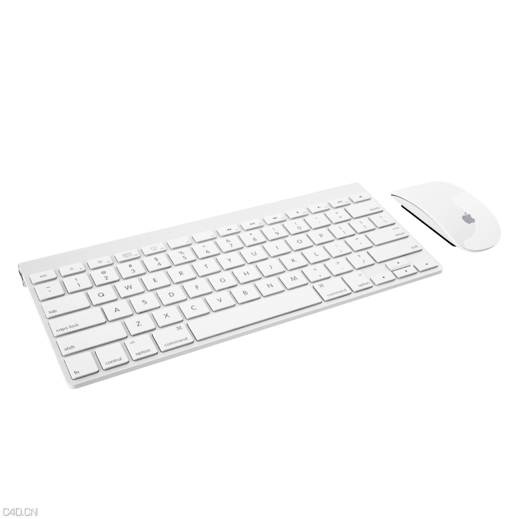 苹果无线鼠标/超薄键盘C4D模型 Keyboard / Magic Mouse by Apple