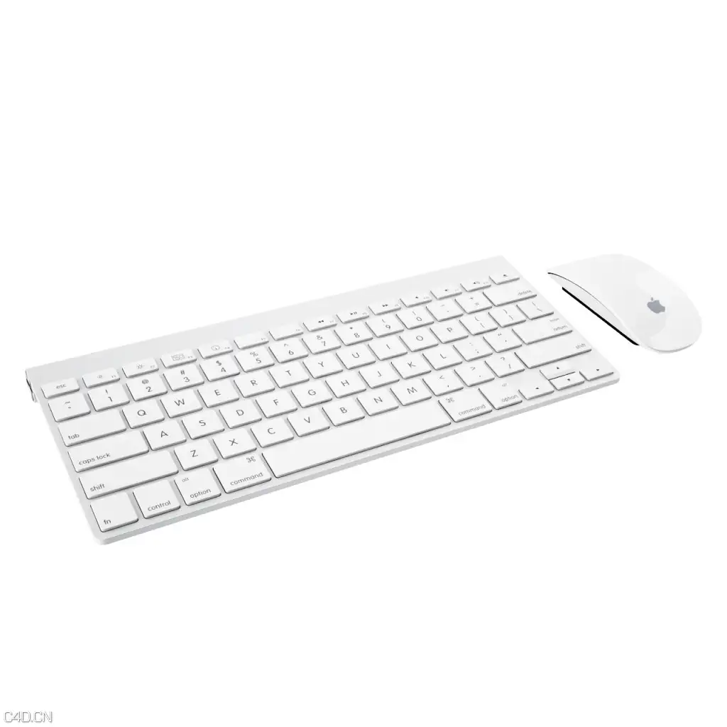 苹果无线鼠标/超薄键盘C4D模型 Keyboard / Magic Mouse by Apple