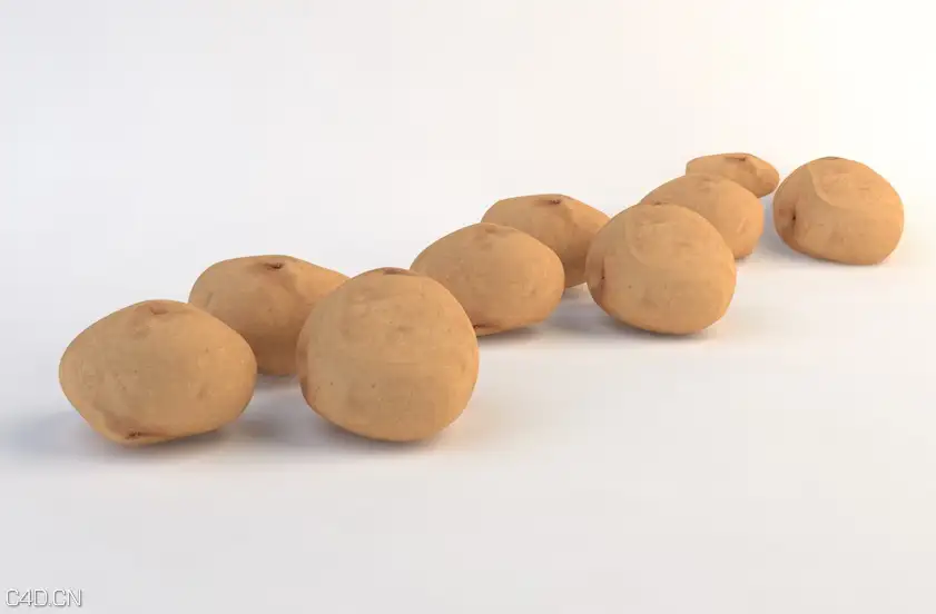 C4D蔬菜模型-土豆3D模型 Potato