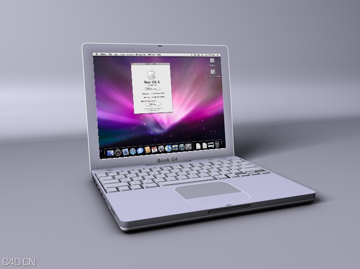 Apple iBook G4笔记本模型 - C4D之家 - cinema4d_ 2015-09-20 11.24.03.jpg