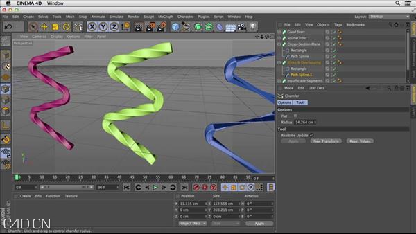 C4D原始样条建模教程Lynda - Primitive and Spline Modeling in CINEMA 4D