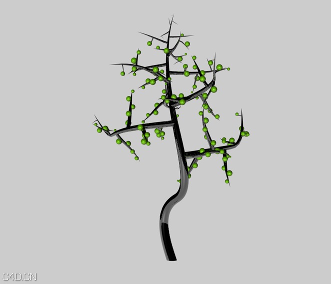 C4D xfrog树木生长动画工程文件 Growing tree with xfrog
