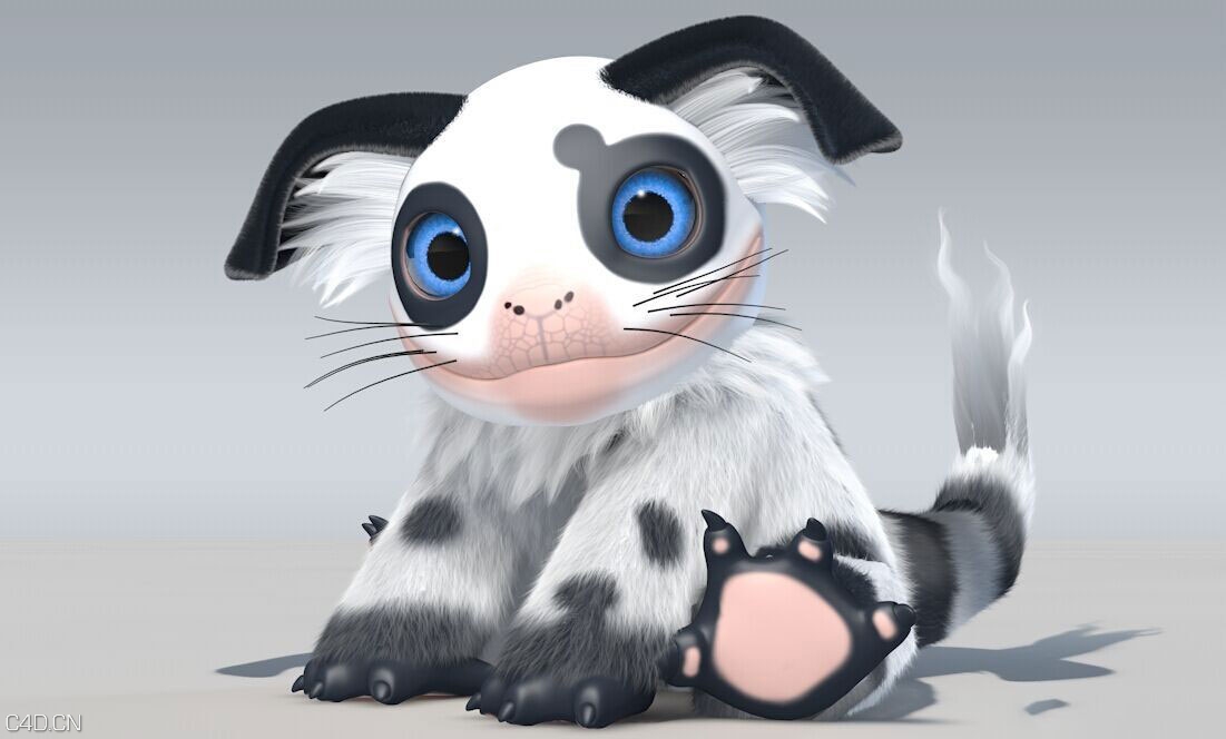 黑白花的卡通小狗C4D模型 Cartoon puppy - C4D之家 - 142354ex3m0csoozv34soo.jpg