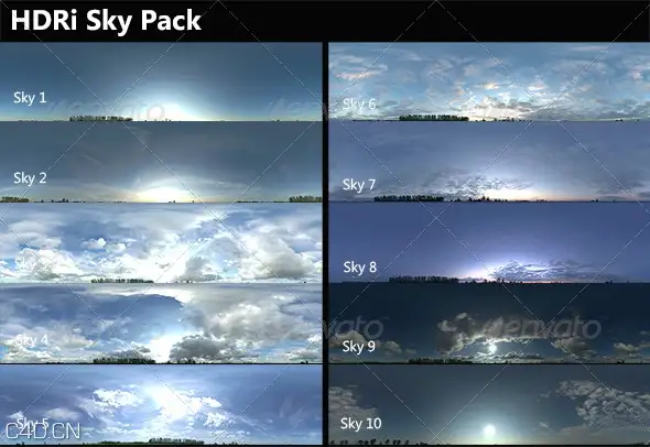 HDRI高动态天空贴图预设 3docean HDRI – Pack 001-005(hdr/exr/dng/jpg格式) - C4D之家 - Preview-1.jpg