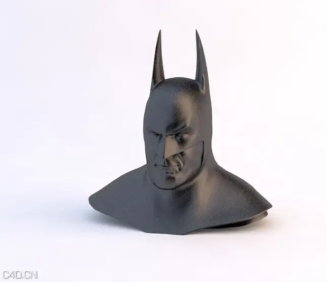 蝙蝠侠头像雕塑C4D模型 Batman Head Sculpture
