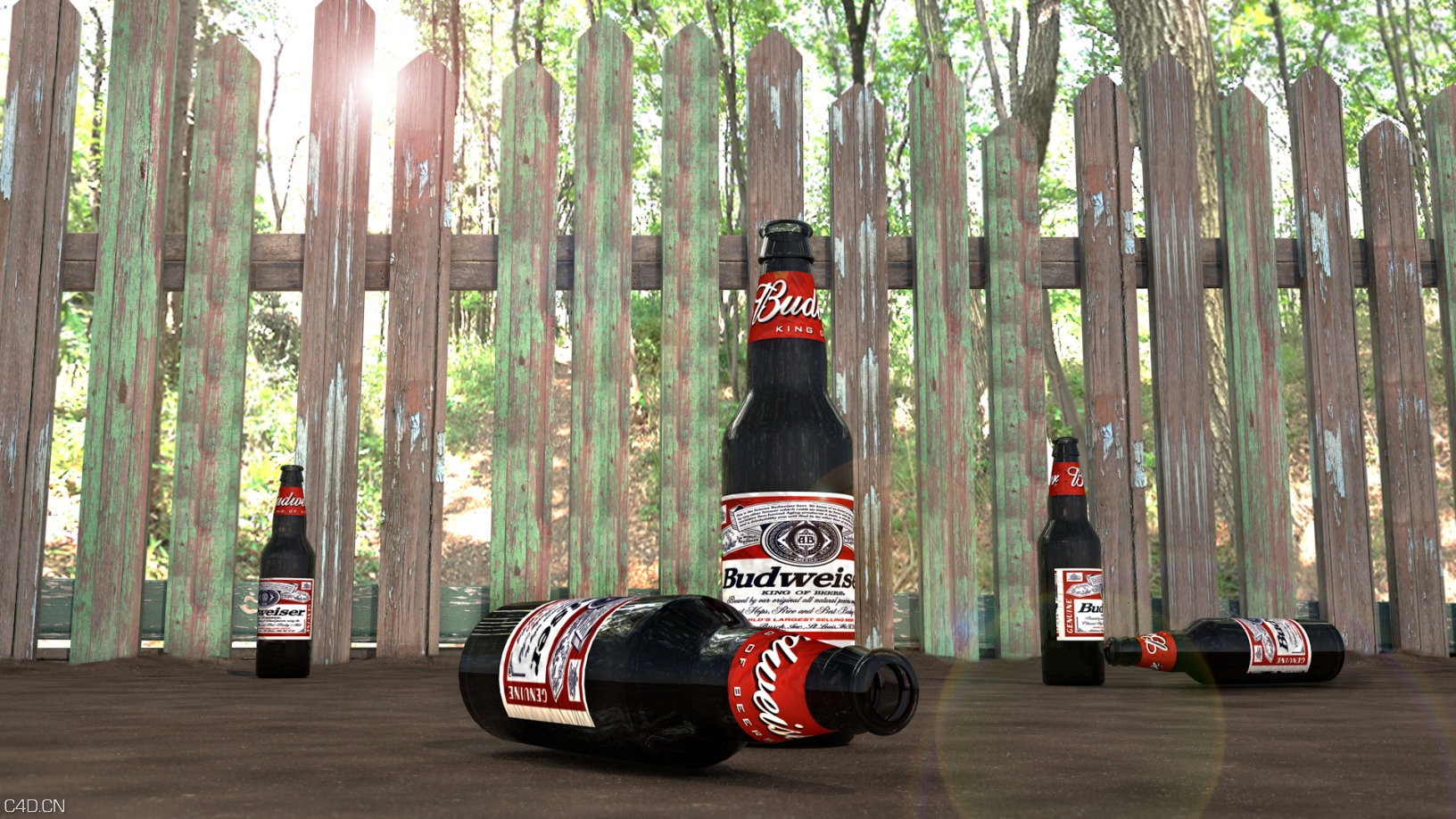 百威！百威！ - C4D之家 - 啤酒瓶