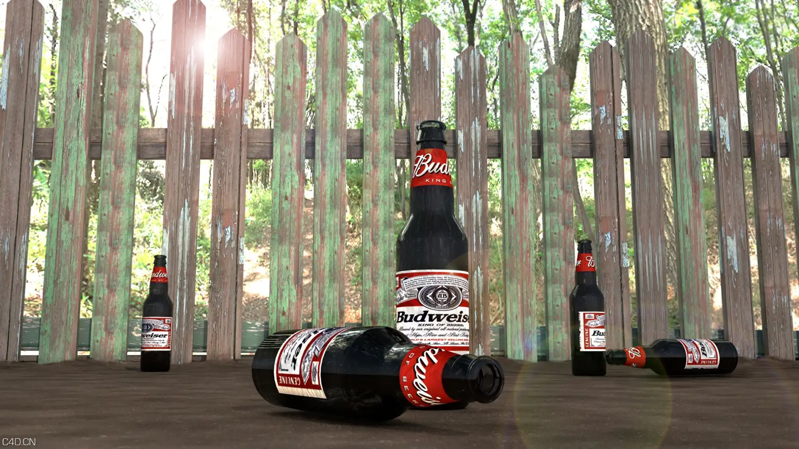 百威！百威！ - C4D之家 - 啤酒瓶