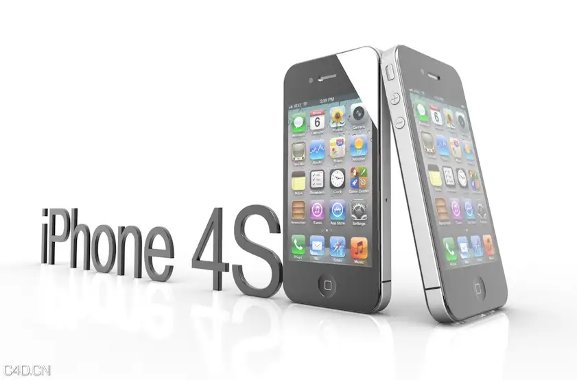 黑色和白色苹果4S手机C4D模型 iphone 4s model - C4D之家 - cinema4d_ 2015-09-25 17.48.55.jpg