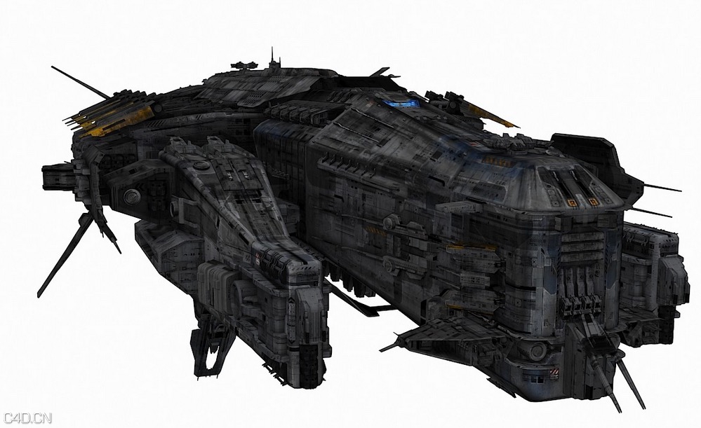 SciFi Pack 科幻飞船C4D模型（含高分辨率贴图）Science fiction spaceship 3D model