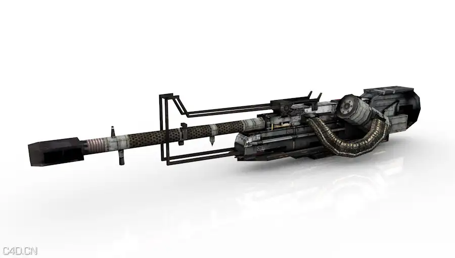 游戏枪械模型：突击步枪 机枪C4D模型 Assault Rifle