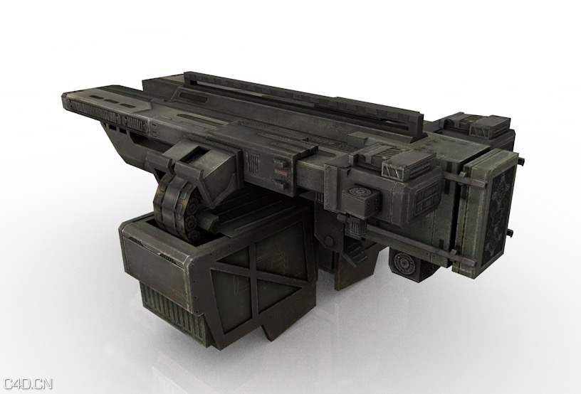 游戏枪械模型：自动机枪C4D模型 Auto Shotgun
